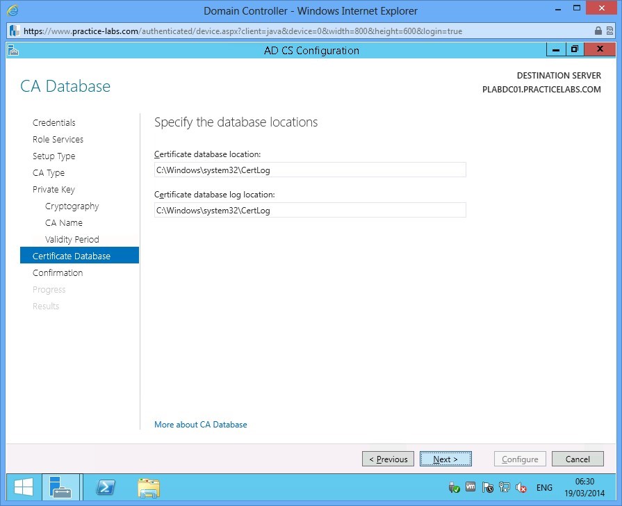 Practice Labs screenshot.